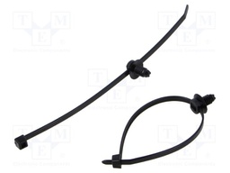 Cable tie; with fixing lugs; L: 200mm; W: 4.6mm; black; polyamide