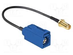 Cable; 200mm; Fakra C female,SMA female; black; Øcable: 2.9mm; 50Ω