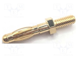 Connector: 4mm banana; plug; 35A; 29mm; gold-plated; M4; brass