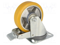 Transport wheel; V: torsional with lock; Ø: 100mm; W: 30mm; H: 128mm