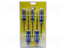 Kit: screwdrivers; Phillips,slot; Size: PH1,PH2,SL 3,SL 4,SL 6,5