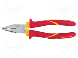 Pliers; insulated,universal; chrome plated head; 160mm