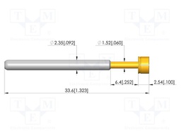 Test needle; Spring compression: 4.4mm; 6.35mm; 32A; CuBe; plug-in