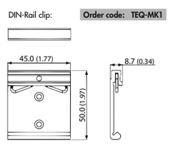 Power supplies accessories: mounting bracket for DIN rail