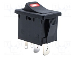SWITCH, ROCKER, SPST, 15A, 125VAC, BLACK