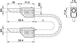 Test lead; PVC; 2m; yellow; 19A; 60V; Cond.cross sec: 1mm2
