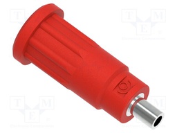 Connector: 2mm banana; socket; 10A; 24.7mm; red; insulated