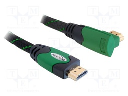 Cable; HDMI plug,HDMI plug 90° left/right; textile; 1m; 28AWG