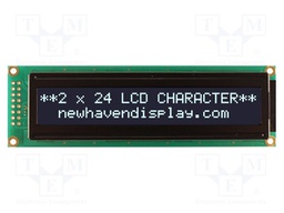 Display: LCD; FSTN Negative; 24x2; black; 118x36mm; LED; 2x8; 5V