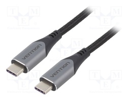 Cable; USB 2.0; USB C plug,both sides; 2m; black; Core: Cu,tinned
