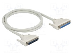 Cable; D-Sub 37pin socket,D-Sub 37pin plug; Len: 1m; beige