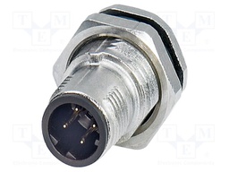 Connector: M12; socket; PIN: 4; male; 250V; straight; THT; D code
