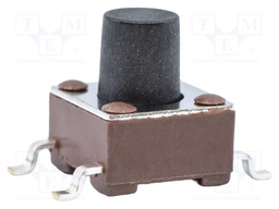 TACTILE SW, SPST, 0.05A, 12VDC, SOLDER