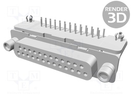 D-Sub; PIN: 25; socket; female; angled 90°; THT; UNC4-40