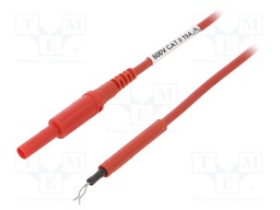 Test lead; PVC; 0.5m; red; 19A; Max contact res: 7mΩ