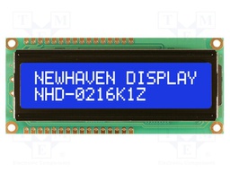 Display: LCD; alphanumeric; STN Negative; 16x2/2x16; blue; LED