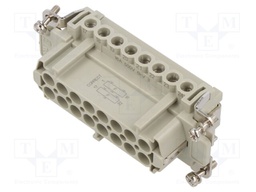 Connector: HDC; contact insert; female; CNE; PIN: 32; 32+PE; 16A
