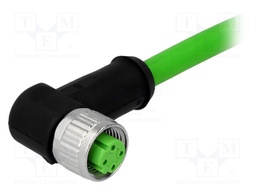 Plug; M12; PIN: 4; female; D code-Ethernet; 10m; Insulation: PVC