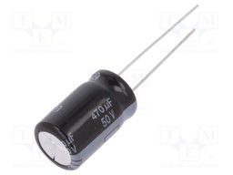 Capacitor: electrolytic; low impedance; THT; 470uF; 50VDC; ±20%