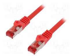 Patch cord; S/FTP; 6; stranded; Cu; LSZH; red; 1.5m; 27AWG