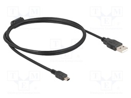 Cable; USB 2.0; USB A plug,USB B mini plug; 1m; black; 480Mbps