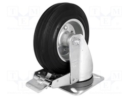 Transport wheel; Ø: 125mm; W: 37.5mm; H: 156mm; torsional with lock