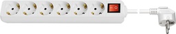 Extension lead; Sockets: 6; PVC; white; 3x1.5mm2; 5m; 16A