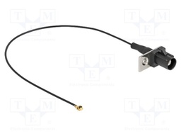 Cable; 200mm; Fakra A male,IPEX MHF 1; black; with threaded hole