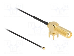 Cable; 150mm; IPEX MHF 4L,SMA female; black; Øcable: 1.13mm; 50Ω