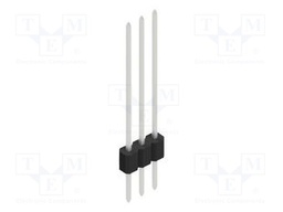 Connector: pin strips; pin header; male; PIN: 3; 1.27mm; THT; 1x3
