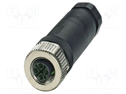 Connector: M12; plug; PIN: 3; 630V; straight; IP67; screw terminal