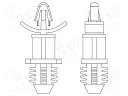 PCB distance; polyamide 66; L: 6.4mm; Colour: natural; UL94V-2