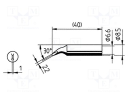 Tip; bent chisel; 2.2mm