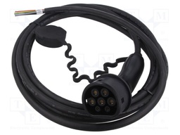 Cable: eMobility; 480V; wires,Type 2; IP54; 7.5m; 20A; three-phase