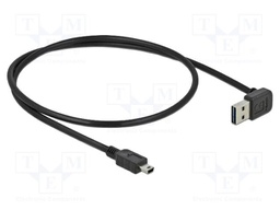 Cable; USB 2.0; gold-plated; 0.5m; black; 24AWG,28AWG; 480Mbps