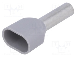 Bootlace ferrule; insulated,double; copper; 4mm2; 12mm; tinned