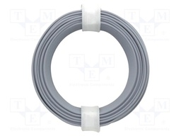 Wire; stranded; Cu; 1x0,14mm2; PVC; grey; 60V; -10÷85°C; 10m