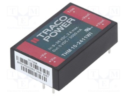Converter: DC/DC; 15W; Uin: 9÷36V; 5VDC; Iout: 3000mA; 1,6"x1"; 24g