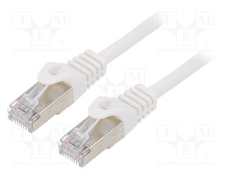 Patch cord; F/UTP; 6; stranded; CCA; PVC; white; Len: 3m; RJ45 plug