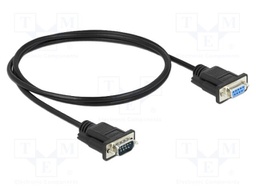 Cable; D-Sub 9pin socket,D-Sub 9pin plug; PVC; Len: 1m; black