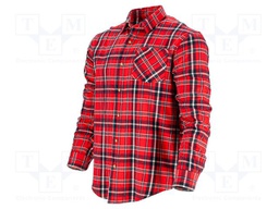 Shirt; Size: XXXL; red-navy blue; flannel,furlined; 170g/m2