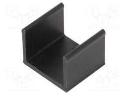 Heatsink: extruded; U; TO220; black; L: 15mm; W: 17mm; H: 13mm; 28K/W
