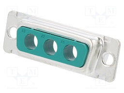 Combination Layout D Sub Connector, Mixed Power, FCI DW Series, DA-3W3, Plug, 3 Contacts, 3 Power