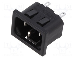 Connector: AC supply; socket; male; C14 (E); 2.8x0,8mm connectors