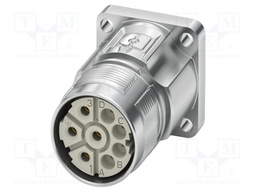 Connector: M23; socket; PIN: 8(4+4); crimped; straight; IP68; 9A,30A