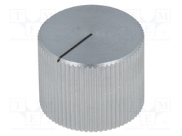 Knob; with pointer; aluminium; Shaft d: 6mm; Ø17x13mm; silver