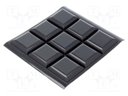 Self-adhesive foot; H: 6.4mm; black; polyurethane