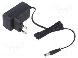 Power supply: switching; mains,plug; 24VDC; 1A; 24W; Plug: EU; black