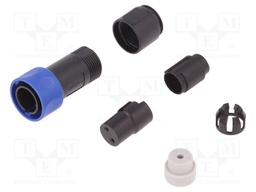 Connector: circular; plug; female; PIN: 2; w/o contacts; for cable