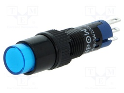 Switch: push-button; Pos: 2; SPDT; 0.5A/250VAC; 1A/24VDC; blue; none